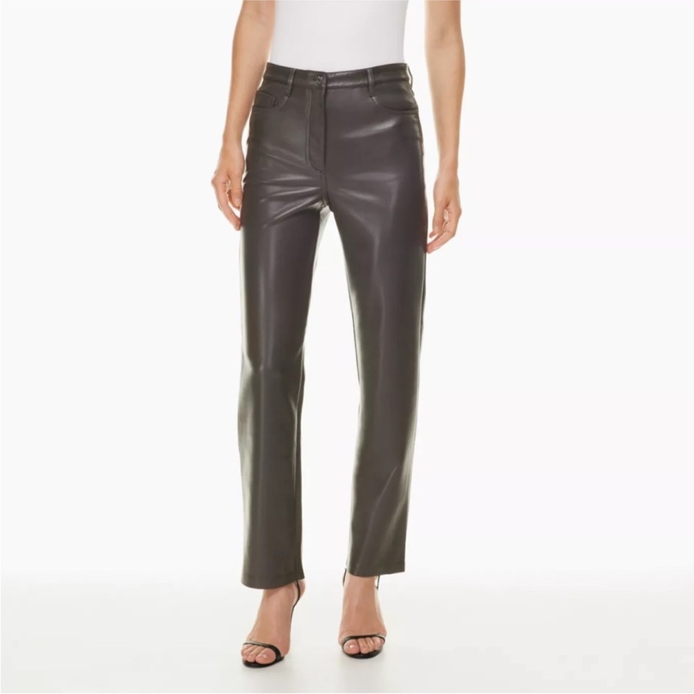 ARITZIA The Melina Pant, in faux grey leather, Sz 10. EUC.